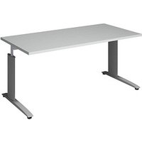 röhr Techno höhenverstellbarer Schreibtisch hellgrau rechteckig, C-Fuß-Gestell silber 160,0 x 80,0 cm röhr Techno höhenverstellbarer Schreibtisch hellgrau rechteckig, C-Fuß-Gestell silber 160,0 x 80,0 cm von röhr