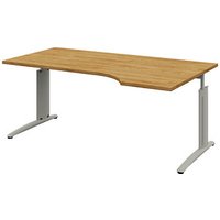 röhr Techno höhenverstellbarer Schreibtisch hickory-eiche L-Form, C-Fuß-Gestell silber 180,0 x 80,0/100,0 cm röhr Techno höhenverstellbarer Schreibtisch hickory-eiche L-Form, C-Fuß-Gestell silber 180,0 x 80,0/100,0 cm von röhr