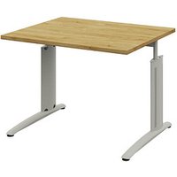 röhr Techno höhenverstellbarer Schreibtisch hickory-eiche rechteckig, C-Fuß-Gestell silber 120,0 x 80,0 cm röhr Techno höhenverstellbarer Schreibtisch hickory-eiche rechteckig, C-Fuß-Gestell silber 120,0 x 80,0 cm von röhr