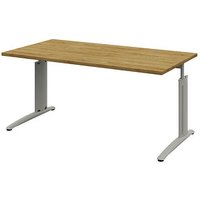 röhr Techno höhenverstellbarer Schreibtisch hickory-eiche rechteckig, C-Fuß-Gestell silber 160,0 x 80,0 cm röhr Techno höhenverstellbarer Schreibtisch hickory-eiche rechteckig, C-Fuß-Gestell silber 160,0 x 80,0 cm von röhr