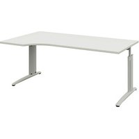 röhr Techno höhenverstellbarer Schreibtisch weiß L-Form, C-Fuß-Gestell silber 180,0 x 80,0/100,0 cm röhr Techno höhenverstellbarer Schreibtisch weiß L-Form, C-Fuß-Gestell silber 180,0 x 80,0/100,0 cm von röhr