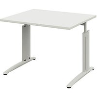 röhr Techno höhenverstellbarer Schreibtisch weiß rechteckig, C-Fuß-Gestell silber 120,0 x 80,0 cm röhr Techno höhenverstellbarer Schreibtisch weiß rechteckig, C-Fuß-Gestell silber 120,0 x 80,0 cm von röhr