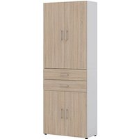 röhr Aktenschrank direct.office, 859S671000 weiß, eiche 3 Fachböden 80,0 x 33,5 x 212,5 cm von röhr