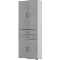 röhr Aktenschrank direct.office, 859B671000 beton, weiß 3 Fachböden 80,0 x 33,5 x 212,5 cm von röhr