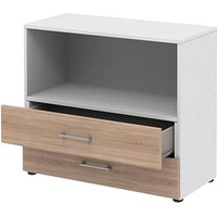 röhr Regalschrank direct.office, 859S281000 weiß, sonoma-eiche 80,0 x 34,4 x 72,0 cm von röhr