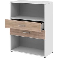 röhr Regalschrank direct.office, 859S381000 weiß, sonoma-eiche 80,0 x 34,4 x 107,2 cm von röhr