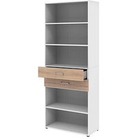 röhr Regalschrank direct.office, 859S681000 weiß, sonoma-eiche 80,0 x 34,4 x 212,5 cm von röhr