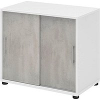 röhr Schiebetürenschrank direct.office, 859B231000 weiß, beton 1 Fachboden 80,4 x 42,5 x 74,0 cm von röhr