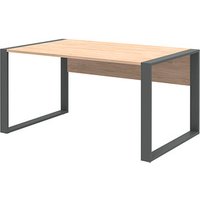 röhr direct.office Schreibtisch hickory rechteckig, Kufen-Gestell grau 150,0 x 80,0 cm von röhr