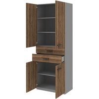 röhr Aktenschrank quantum, 180/D66/6120-85-R1 grau, eiche 3 Fachböden 80,0 x 41,9 x 220,5 cm von röhr