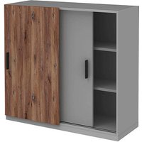 röhr Schiebetürenschrank quantum, 180/3D6/6120-85-R1 grau, eiche 2 Fachböden 120,0 x 41,9 x 112,5 cm röhr Schiebetürenschrank quantum, 180/3D6/6120-85-R1 grau, eiche 2 Fachböden 120,0 x 41,9 x 112,5 cm von röhr