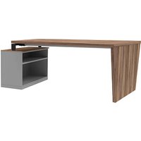 röhr quantum Schreibtisch eiche Trapezform, Wangen-Gestell grau 176,3/180,0 x 80,0/100,0 cm röhr quantum Schreibtisch eiche Trapezform, Wangen-Gestell grau 176,3/180,0 x 80,0/100,0 cm von röhr