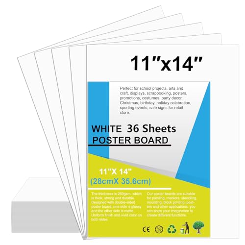 24 Stück weißes Posterpapier, 28,9 x 35,6 cm, rookea Vision-Tafeln, blanko, Posterpapier für Schule, Kunst und Handwerk, Klassenzimmer-Projekte, Präsentationen, Zeichnen, Scrapbooking, Grafik-Displays 24 Stück weißes Posterpapier, 28,9 x 35,6 cm, rookea Vision-Tafeln, blanko, Posterpapier für Schule, Kunst und Handwerk, Klassenzimmer-Projekte, Präsentationen, Zeichnen, Scrapbooking, Grafik-Displays von rookea