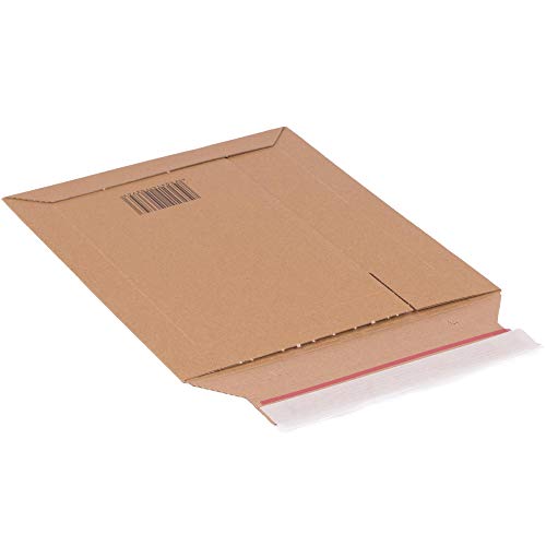 Ropipack Versandtasche Faltentasche aus Wellpappe mit Selbstklebeverschluss und Aufreißfaden 210 x 292 x 50 mm A4 braun - 100 Stück von ropipack