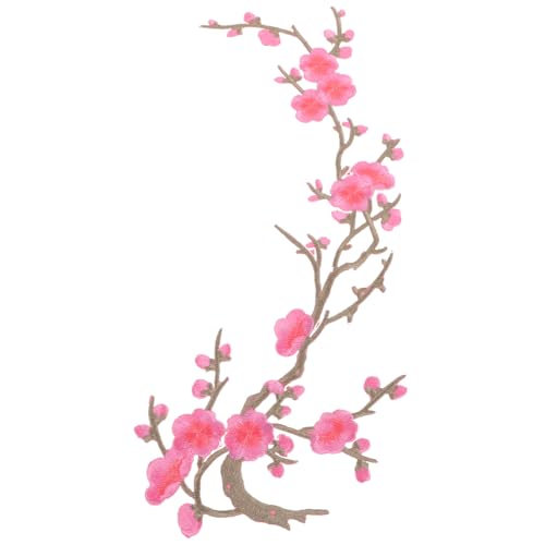 Aufnäher Bügelbild Applikationen Stickerei Rosa Pflaume Blüte Aufkleber Sticker von rosenice