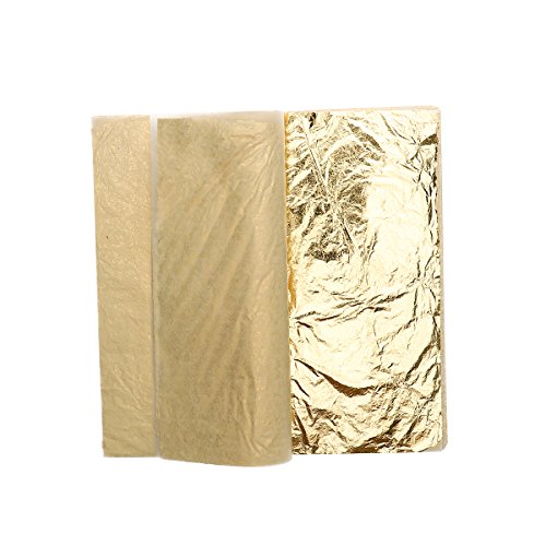 Blattgold - ROSENICE Blattsilber Schlagmetall 100 Blätter Imitation Blattgold für Kunst Handwerk Dekoration 14 * 14CM Blattgold - ROSENICE Blattsilber Schlagmetall 100 Blätter Imitation Blattgold für Kunst Handwerk Dekoration 14 * 14CM von rosenice