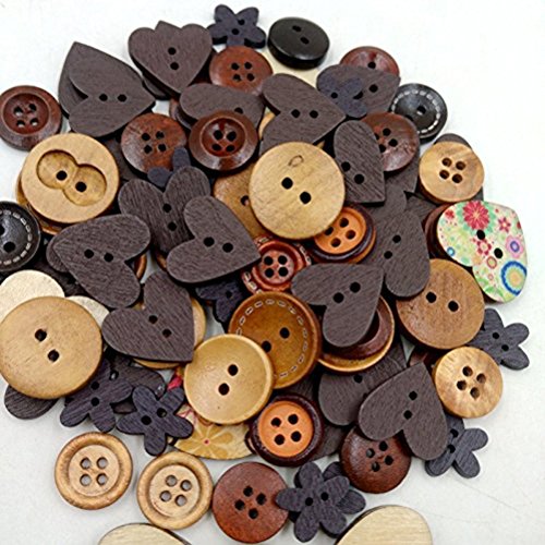 Holzknöpfe 2-Löcher Kinderknöpfe Herz Runde Deko-Knöpfe für Nähen Scrapbooking 40g Holzknöpfe 2-Löcher Kinderknöpfe Herz Runde Deko-Knöpfe für Nähen Scrapbooking 40g von rosenice