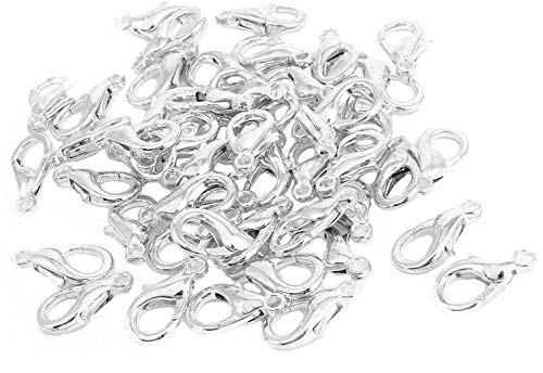 ROSENICE 100 Stück Karabiner Verschluss für Schmuckherstellung Armbänder Ketten Schmuck Basteln (Silber) von rosenice