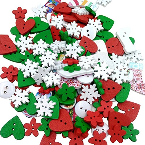 ROSENICE Knöpfe für Kinder Kinderknöpfe Holzknöpfe Knopf Scrapbooking (Weihnachten) von rosenice