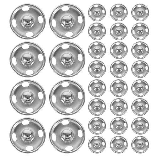 rosenice Druckknöpfe aus Metall von 15 mm für Bekleidung und Leder in Silber 50pcs von rosenice