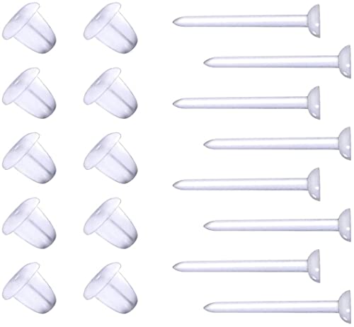 Rosenice: transparente Ohrring-Befestigungen aus Kunststoff, 1000 Paar von rosenice