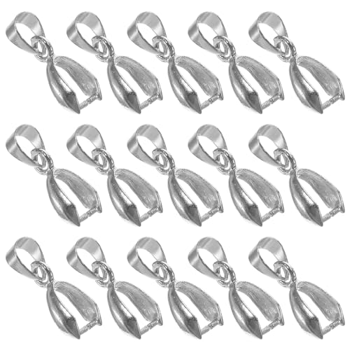 rosenice 20mm Anhängerschlaufe Ösen Anhänger Kettenverschluss Clip Schmuck DIY Zubehör 100 Stück (Silber) von rosenice