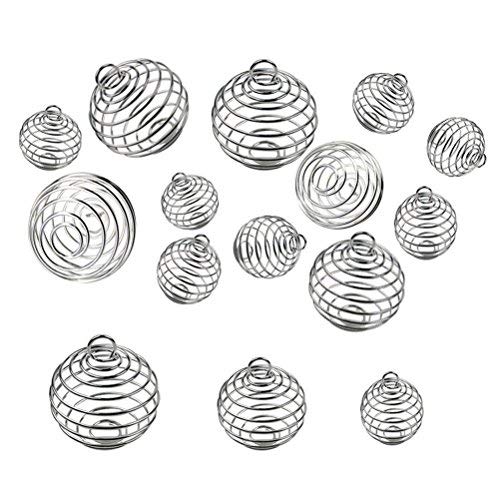 rosenice 30Pcs Spirale Perlen Käfige Anhänger für die DIY Schmucksache Herstellung (Silber) von rosenice