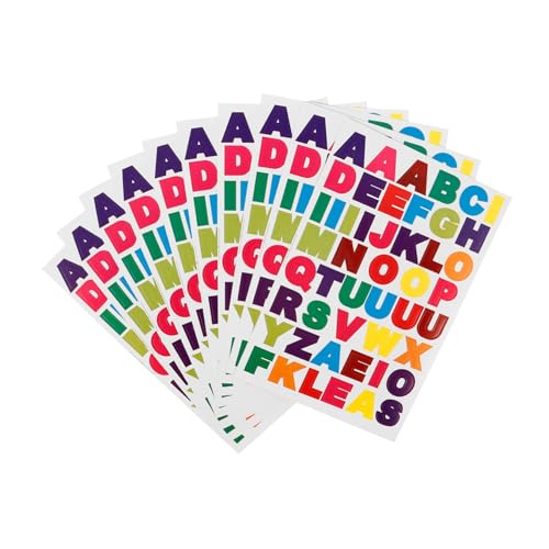 rosenice Alphabet-Aufkleber 10 Blatt-Bunte Buchstabe-Aufkleber DIY Karten-Aufkleber A bis Z von rosenice