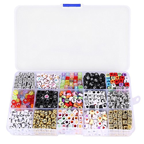 rosenice Mix Acryl Alphabet Buchstaben Perlen Würfel Charms für DIY Loom Bands Armbänder A Box Of 1100pcs von rosenice