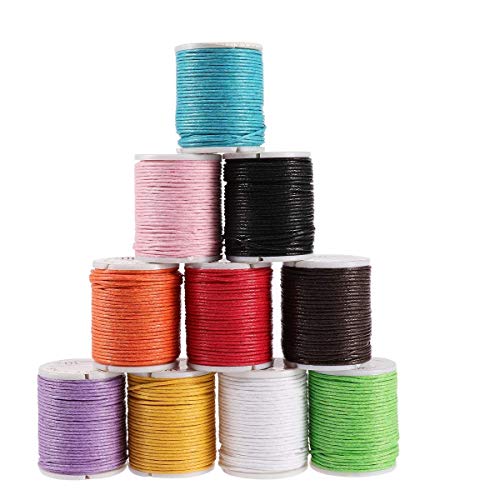 gewachste Baumwoll-Schnur, Schmuck-Perlen-Aufreihmaterial, 10 x 1 mm – 10 Stück gewachste Baumwoll-Schnur, Schmuck-Perlen-Aufreihmaterial, 10 x 1 mm – 10 Stück von rosenice