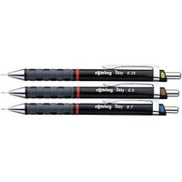 rotring Tikky Druckbleistift-Set schwarz HB 0,35 + 0,5 + 0,7 mm, 3 St. von rotring