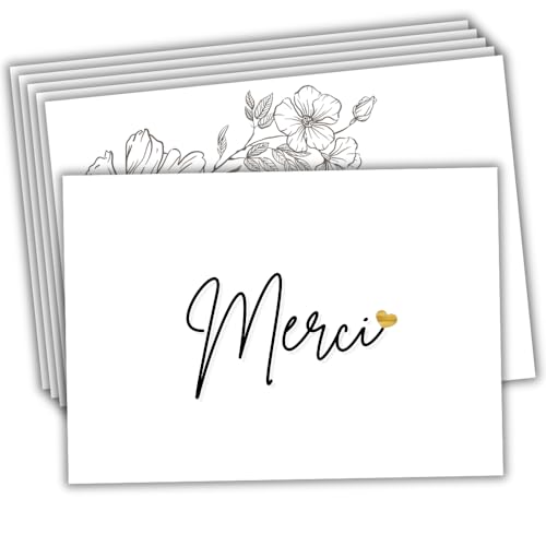 roxisha - 10 Stück Dankeskarten + bedruckte Umschläge | Danksagungskarten | Postkarte 10,4 x 14,8 cm | Danksagung Hochzeit Geburt Geburtstag Taufe Party Kommunion Ruhestand von roxisha