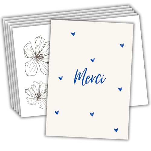 roxisha - 10 Stück Danksagungskarten + bedruckte Umschläge | Design Herz | Postkarte 10,4 x 14,8 cm | Danksagungskarten Hochzeit Geburt Geburtstag Taufe Party Kommunion Ruhestand von roxisha
