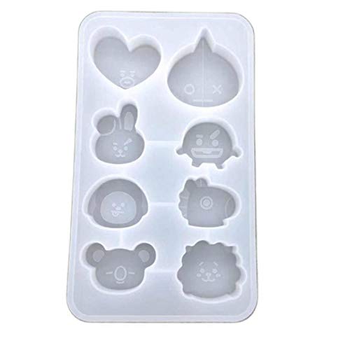 Kpop Cartoon-Silikonform für Harz, handgefertigte Seife, Schlüsselanhänger, Formen zum Backen von Fondant, Süßigkeiten, Gips, Ton Kpop Cartoon-Silikonform für Harz, handgefertigte Seife, Schlüsselanhänger, Formen zum Backen von Fondant, Süßigkeiten, Gips, Ton von rrrrr