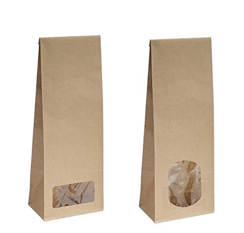 20x Blockbodenbeutel mit ovalem Sichtfenster - 100g - Größe 7 x 4 x 20,5 cm - Papiertüten Bodenbeutel Geschenktüte Tütchen Kraftpapier Papierbeutel Weihnachten Adventskalender 20x Blockbodenbeutel mit ovalem Sichtfenster - 100g - Größe 7 x 4 x 20,5 cm - Papiertüten Bodenbeutel Geschenktüte Tütchen Kraftpapier Papierbeutel Weihnachten Adventskalender von rs-products
