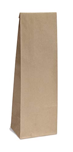 20x Blockbodenbeutel ohne Sichtfenster - 250g - 8 x 6 x 27 cm - Papiertüten Bodenbeutel Geschenktüte Tütchen Kraftpapier (2022) von rs-products