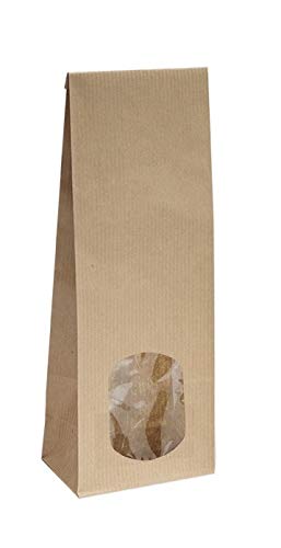 50 Blockbodenbeutel mit ovalem Sichtfenster - 100g - 7 x 4 x 20,5 cm - Papiertüten Bodenbeutel Geschenktüte Papierbeutel Tütchen Kraftpapier Papierbeutel Adventskalendertüten zum Befüllen 50 Blockbodenbeutel mit ovalem Sichtfenster - 100g - 7 x 4 x 20,5 cm - Papiertüten Bodenbeutel Geschenktüte Papierbeutel Tütchen Kraftpapier Papierbeutel Adventskalendertüten zum Befüllen von rs-products