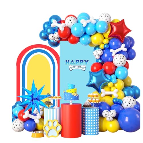 Geburtstags Luftballons Bogen Girlanden Set Pfoten Latexballons Folienballons Party Dekorationen Paw Party Zubehör von ruhoup