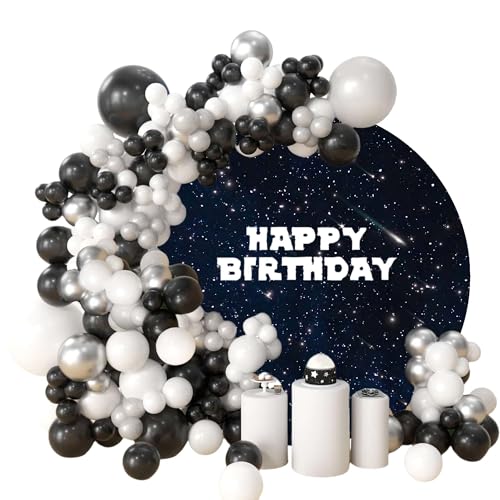 Geburtstags Luftballons Bogen Girlanden Set Star Latexballons Folienballons Party Dekorationen Space Party Zubehör von ruhoup