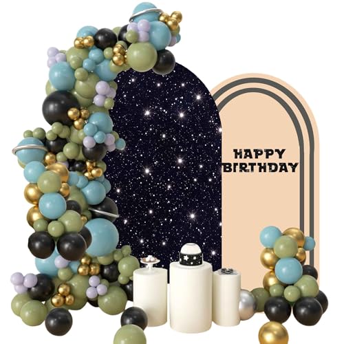 Geburtstags Party Star Bogen Girlanden Set Geburtstags Luftballons Dekorationen Space Party Geburtstag Deko von ruhoup
