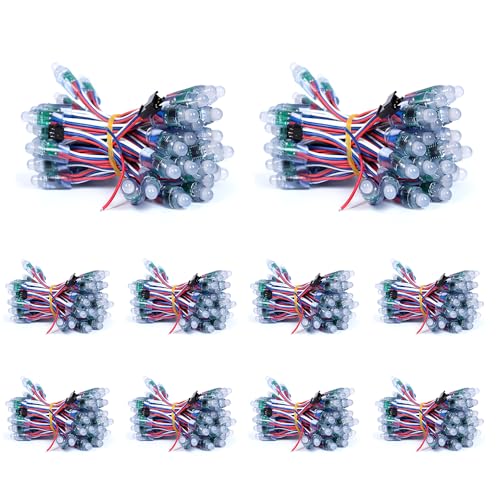 ruimeimei DC 12 V, 500 Stück, 12 mm, WS2811 RGB-Vollfarbpixel, digital, adressierbar, LED-Lichterkette, wasserdicht, Werbung für den Außenbereich ruimeimei DC 12 V, 500 Stück, 12 mm, WS2811 RGB-Vollfarbpixel, digital, adressierbar, LED-Lichterkette, wasserdicht, Werbung für den Außenbereich von ruimeimei