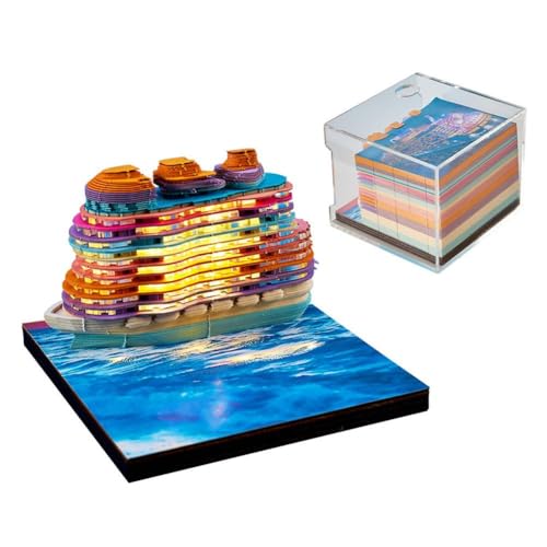 3D-Notizblock, Kreuzfahrtschiff, beleuchtetes Schiff, Papierkunst mit Acryl-Hülle, nicht klebriger Notizblock, Kreuzfahrtschiff-Dekoration, Notizblock, Panorama-Papierschnitzerei, Ornament für 3D-Notizblock, Kreuzfahrtschiff, beleuchtetes Schiff, Papierkunst mit Acryl-Hülle, nicht klebriger Notizblock, Kreuzfahrtschiff-Dekoration, Notizblock, Panorama-Papierschnitzerei, Ornament für von rujjftsy