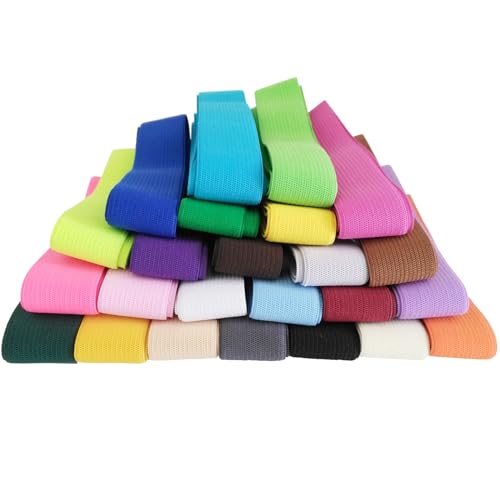 Flache Gummiband breit 25mm x1m 24 Farben Gummiband zum Nähen elastic Band breites Gummiband nähen bunte Gummibänder Elastisches Gummiband Nähen für DIY-Nähen Bekleidung Taschen Nähmaschinen Basteln Flache Gummiband breit 25mm x1m 24 Farben Gummiband zum Nähen elastic Band breites Gummiband nähen bunte Gummibänder Elastisches Gummiband Nähen für DIY-Nähen Bekleidung Taschen Nähmaschinen Basteln von rumitpan