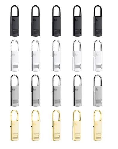 Reißverschluss Zipper 20 Stück 5mm Metall Zipper Pull Reißverschluss Anhänger Ersatz Reißverschluss Schieber Ersatzteile Pull Extension Zippers für Kleider Jeans Jacken Koffer Gepäck Geldbörse von rumitpan