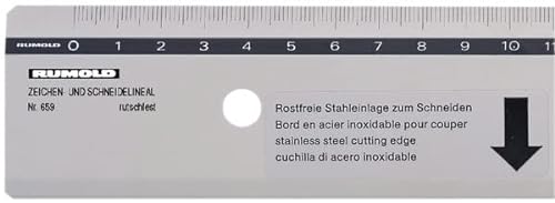 Rumold 323.119 Aluminium Präzisions-Zeichen und Schneidelineal mit Rostfreier Stahleinlage, 100cm Länge von Rumold