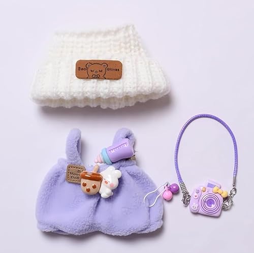3 Stück Kleidung für Puppe - 17 cm Puppe Bekleidung Set mit Lila Pullover Weiße Bärenmütze Kamera, Lila Niedliche Plüsch Puppenkleidung, Puppenzubehör für DIY Kinder Geschenke 3 Stück Kleidung für Puppe - 17 cm Puppe Bekleidung Set mit Lila Pullover Weiße Bärenmütze Kamera, Lila Niedliche Plüsch Puppenkleidung, Puppenzubehör für DIY Kinder Geschenke von runpeak