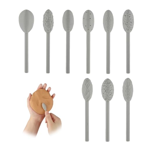 9pc Clay Textur Art Set - Textur Werkzeug Sets, Art Textur für Tonkunst, Ton Modelliermuster Rollen Set, Embossing Clay Set, Tonprägung Textur Roller für Handwerk und Keramik von runpeak