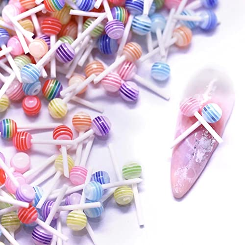 RUNRAYAY 200 Stück 3D Candy Lollipop Nail Charms, Bunte Mini-Harz-Zucker-Gummibonbon-DIY-Nagel-Strass-Zubehör-Karikatur-Maniküre-Versorgungsmaterial-Valentinsgruß RUNRAYAY 200 Stück 3D Candy Lollipop Nail Charms, Bunte Mini-Harz-Zucker-Gummibonbon-DIY-Nagel-Strass-Zubehör-Karikatur-Maniküre-Versorgungsmaterial-Valentinsgruß von runrayay