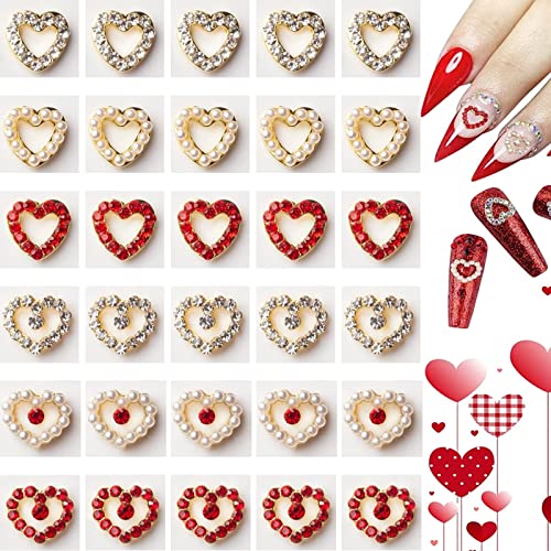 RUNRAYAY 30Pcs Bunte Liebe Nagel Strass Charms, 3D glänzende Herz Form Nail Art Legierung Diamant Kristall Nagel Ornament Edelsteine für Mädchen Valentinstag DIY Handwerk Dekoration Supplies (6 Stile) RUNRAYAY 30Pcs Bunte Liebe Nagel Strass Charms, 3D glänzende Herz Form Nail Art Legierung Diamant Kristall Nagel Ornament Edelsteine für Mädchen Valentinstag DIY Handwerk Dekoration Supplies (6 Stile) von runrayay