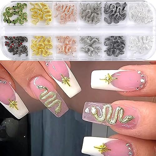 RUNRAYAY 60Pcs snake Luxury Nail Art Rhinestone, 3D Dangle Nail Art Charms Crystal Gems Nail Diamond for Girl Women DIY Nail Design Craft Jewelry Making with a Box, 5 Styles RUNRAYAY 60Pcs snake Luxury Nail Art Rhinestone, 3D Dangle Nail Art Charms Crystal Gems Nail Diamond for Girl Women DIY Nail Design Craft Jewelry Making with a Box, 5 Styles von runrayay